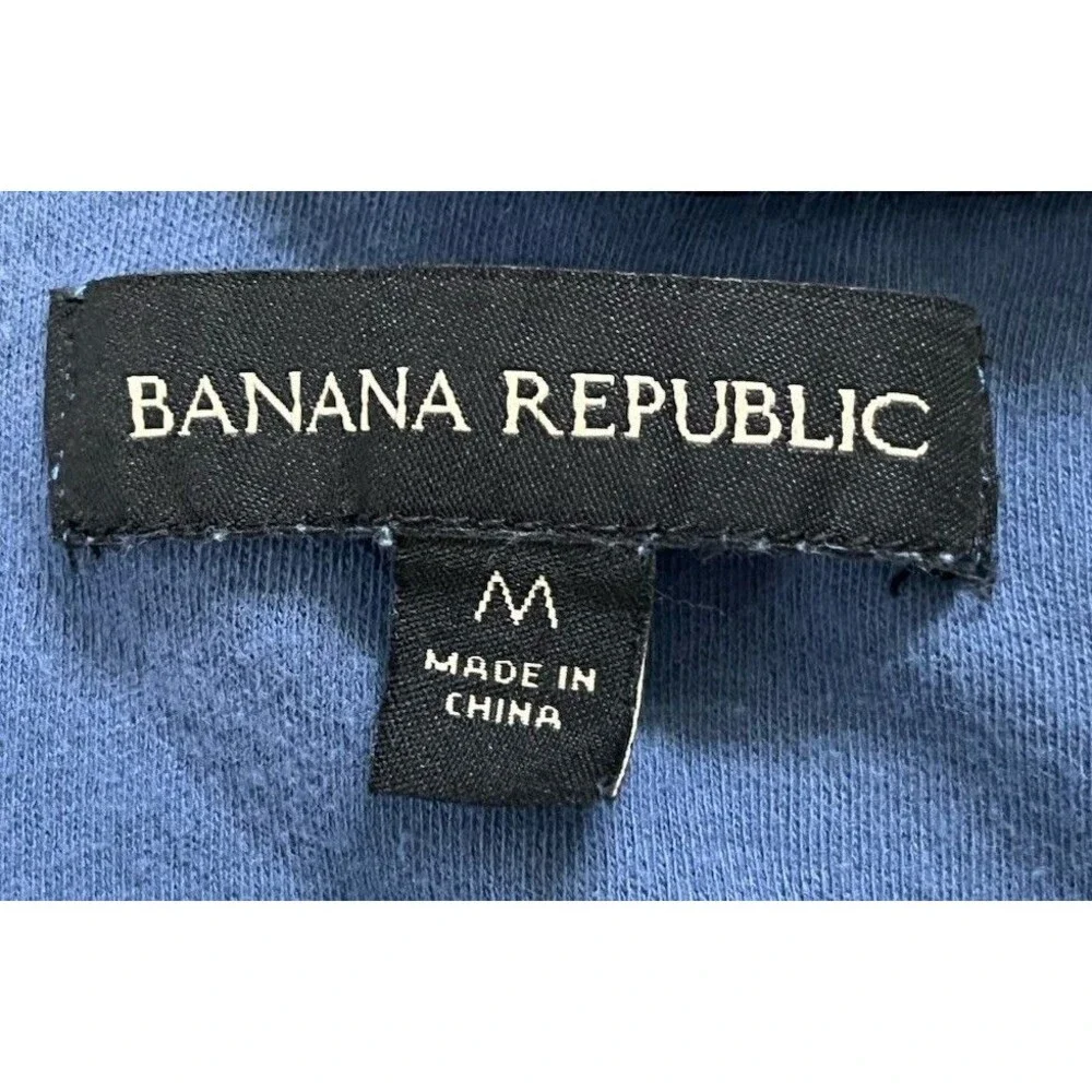 Banana Republic Polo Shirt Blue 100% Cotton 2-Button Pullover Men’s Size Medium